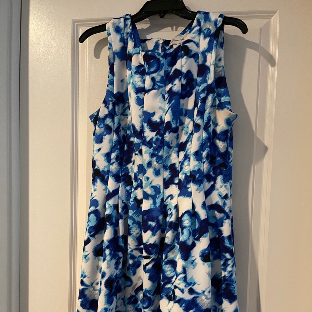 Blue and white dress